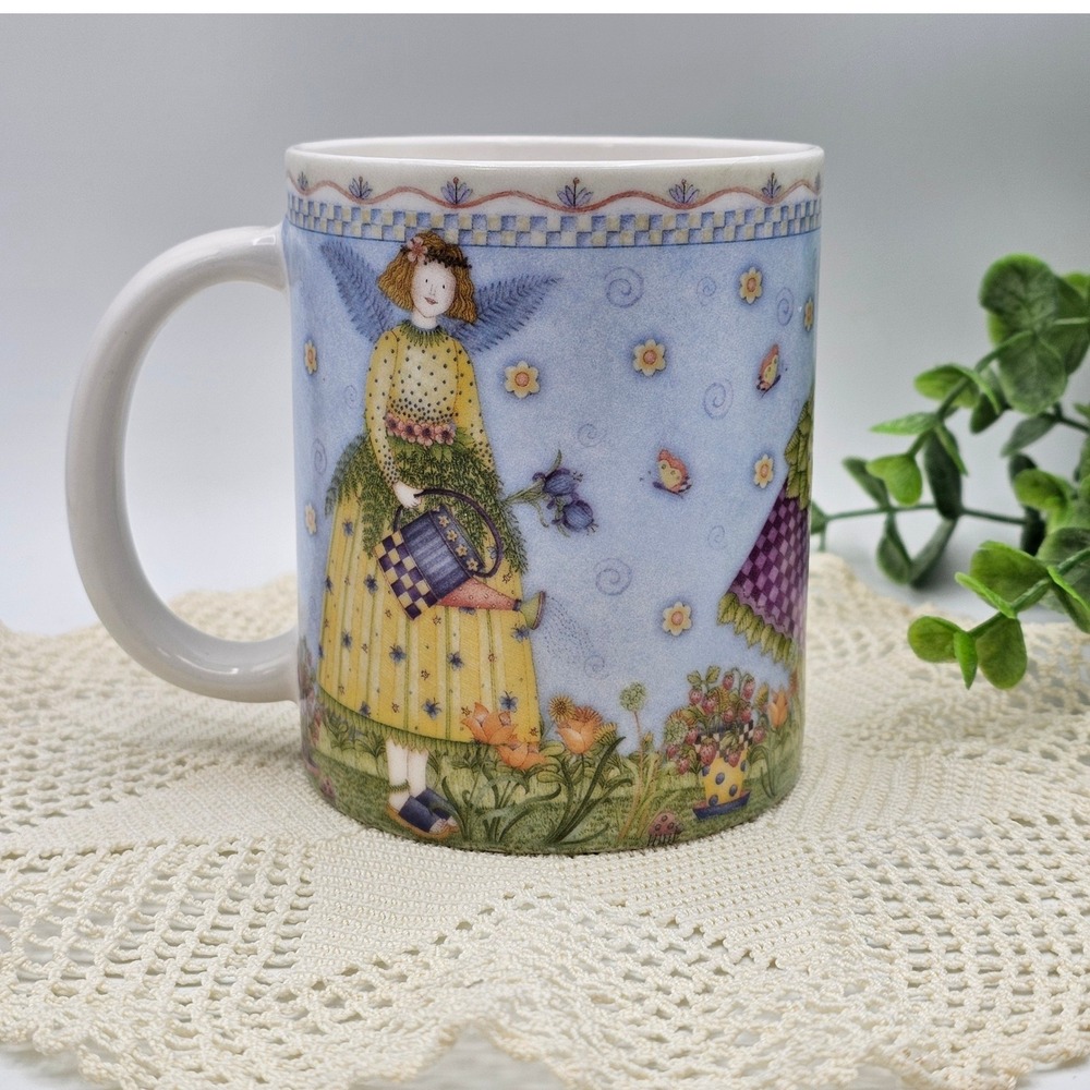 Debbie Mumm Amcal For the Gift of Love Angel Garden Coffee Mug Floral Cup